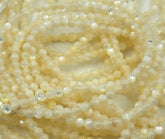 White Mother of Pearl, High Quality Mop Shell, Genuine White Shell, Round Smooth Gemstone Beads, 15.5″ Full Strand PRP578